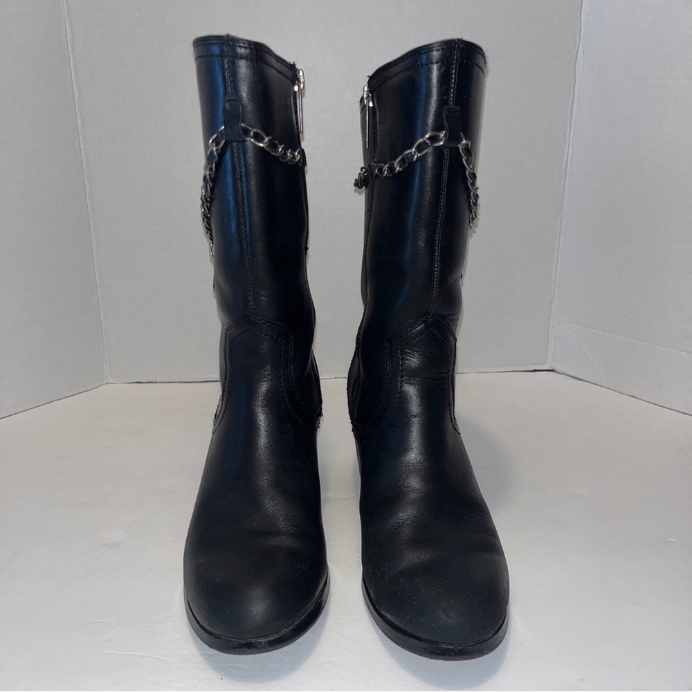 HARLEY-DAVIDSON Women’s Black Leather Mid-Calf Zip Up Boots, Size 8 M #D85438 - Picture 3 of 16